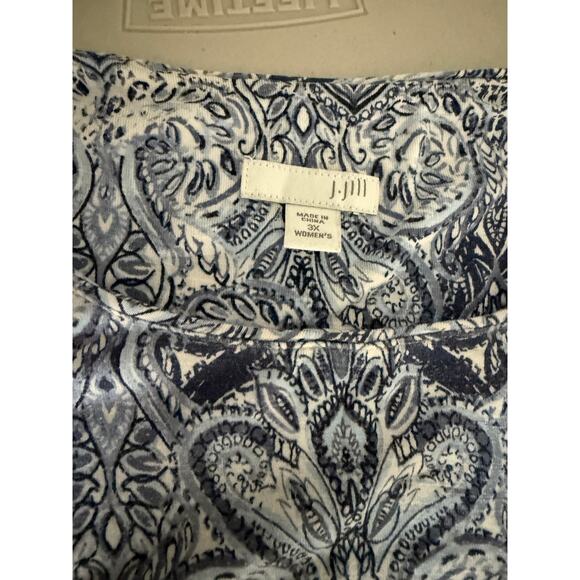 J. Jill Women's Blue White Floral Paisley Sleeveless Boho Long Maxi Dress 3X - Picture 3 of 8